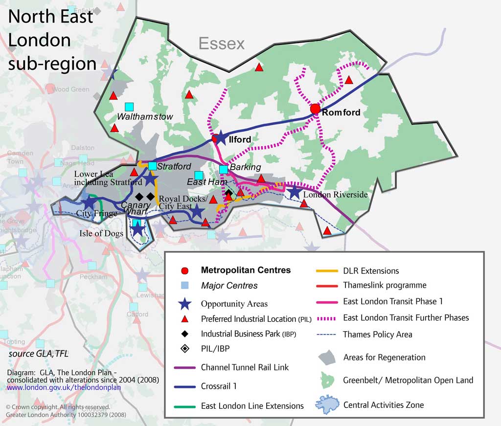 North East London Map Region | Map of London Political Regional