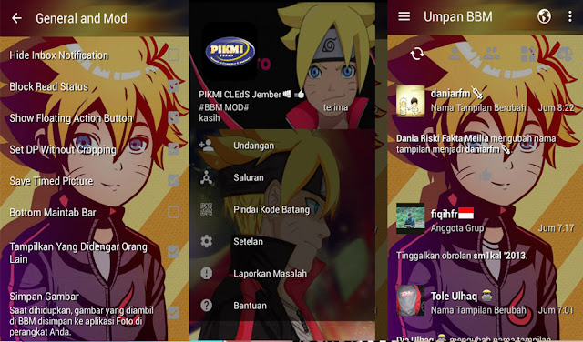Download BBM Tema Boruto Apk v3.1.0.13 Mod (Game/Updte/Full Feature) BBM Terbaik, Terkeren, Terunik, Terbagus, Terindah, Terlucu Terbaru Terupdate