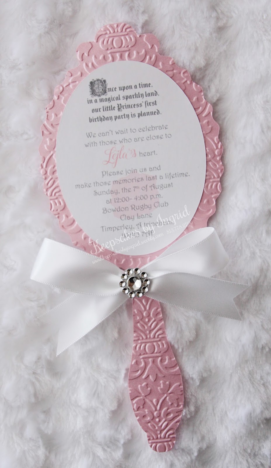 Keepsakes by Ingrid Hand mirror invitations