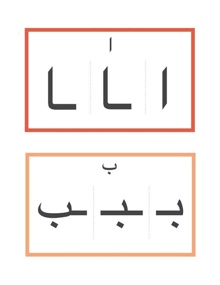حروف الهجاء في في الوضعيات الثلاث (بداية- وسط- و آخر الكلمة)
