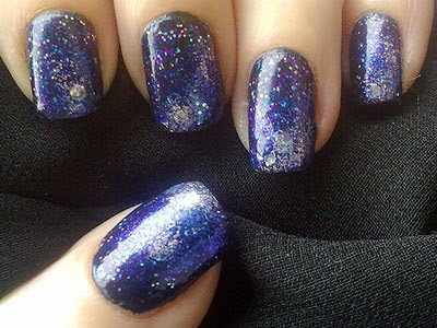 Konad and Glitter Abuse: Space Nails III - Attack of the Lunar Eclipse