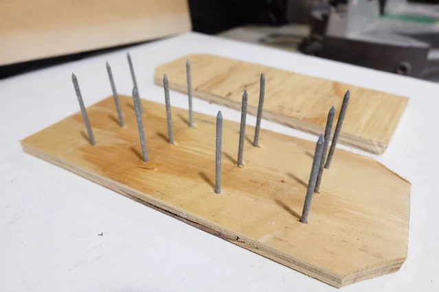 nails through plywood for aerator shoes