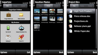 SugarSync Symbian app is the first all-in-one sync, backup and sharing service for Symbian OS