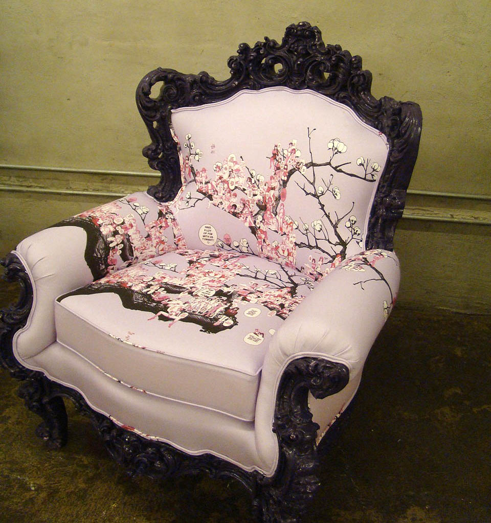 chair with art upholstery