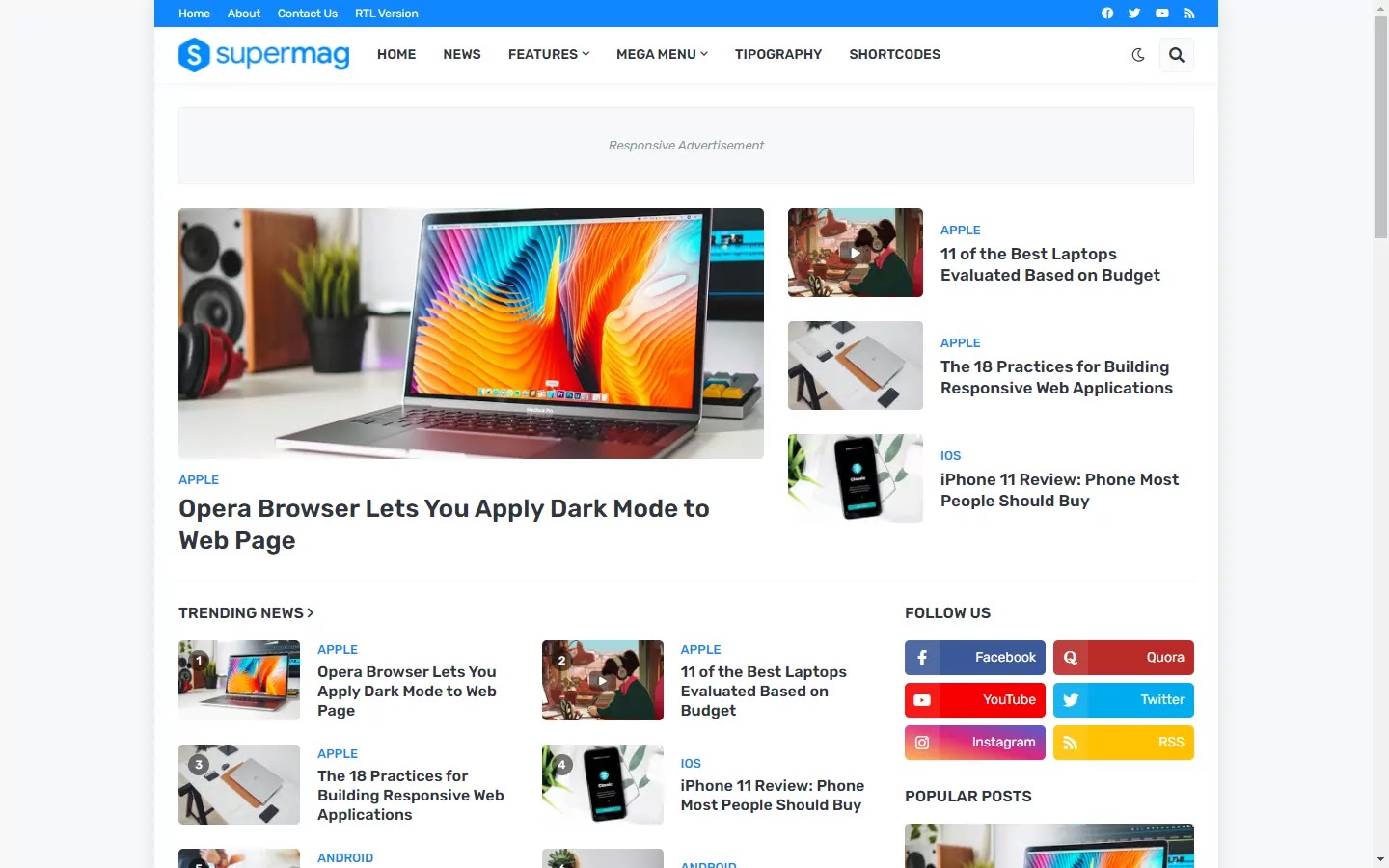 300+ Professional Blogger Templates - Amp, SEO Friendly, Responsive, and Fast Loading Template SuperMag - Responsive Magazine Blogger Template
