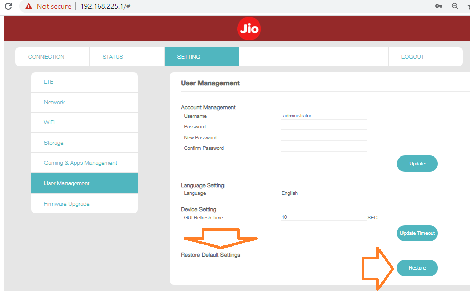 How to Hard Reset a JioFi 4G WiFi Router?