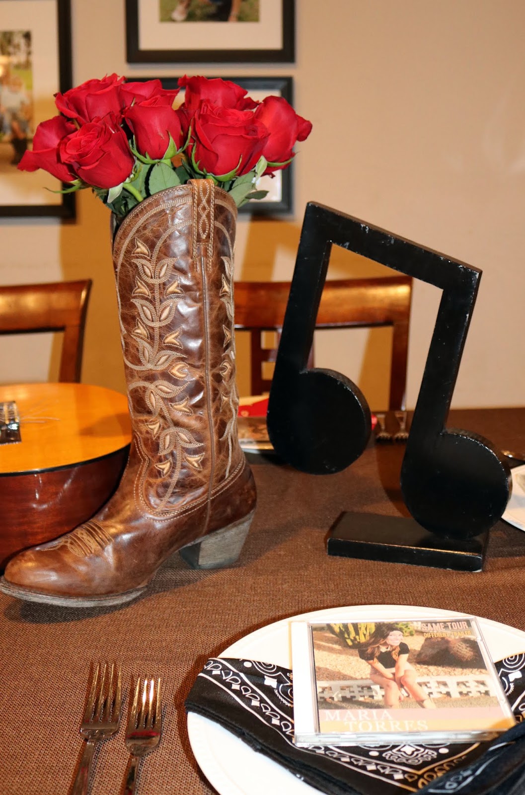 black cowboy boots with red roses