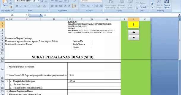 Download Aplikasi Surat Perjalanan Dinas Spd Sederhana Format Microsoft Excel Berkas Edukasi