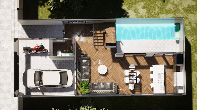 PLANO DE CASA EN L DE 7 X 15 METROS - ArchTECH