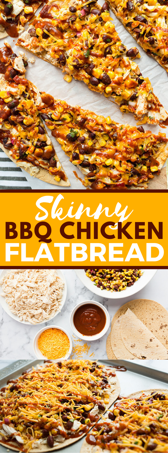 Skinny BBQ Chicken Flatbread #diet #healthychicken