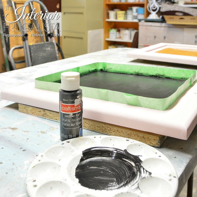 Chalkboard Paint on Salvaged Cabinet Door | The Interior Frugalista Chalkboard Paint on Salvaged Cabinet Door