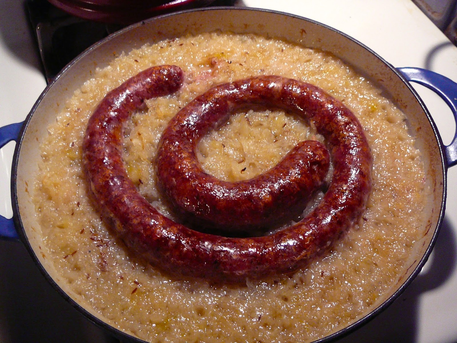 The Hidden Pantry Easy Polish Sausage and Kraut Served with Fried Potatoes