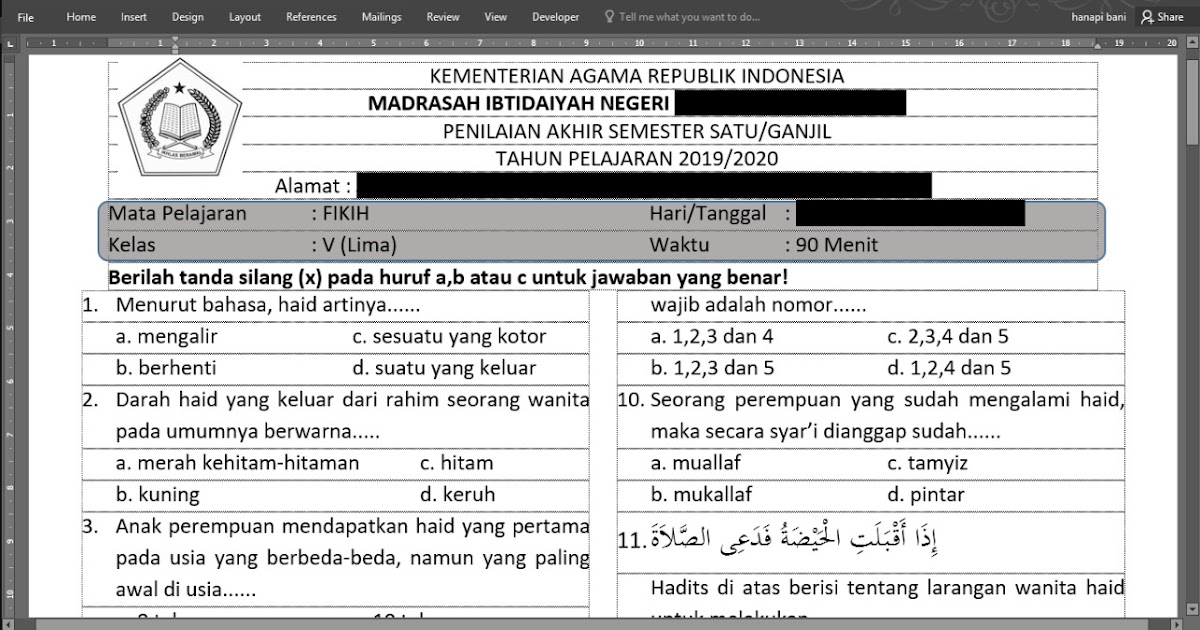 Contoh Soal Fikih Kelas 5 Semester Ganjil