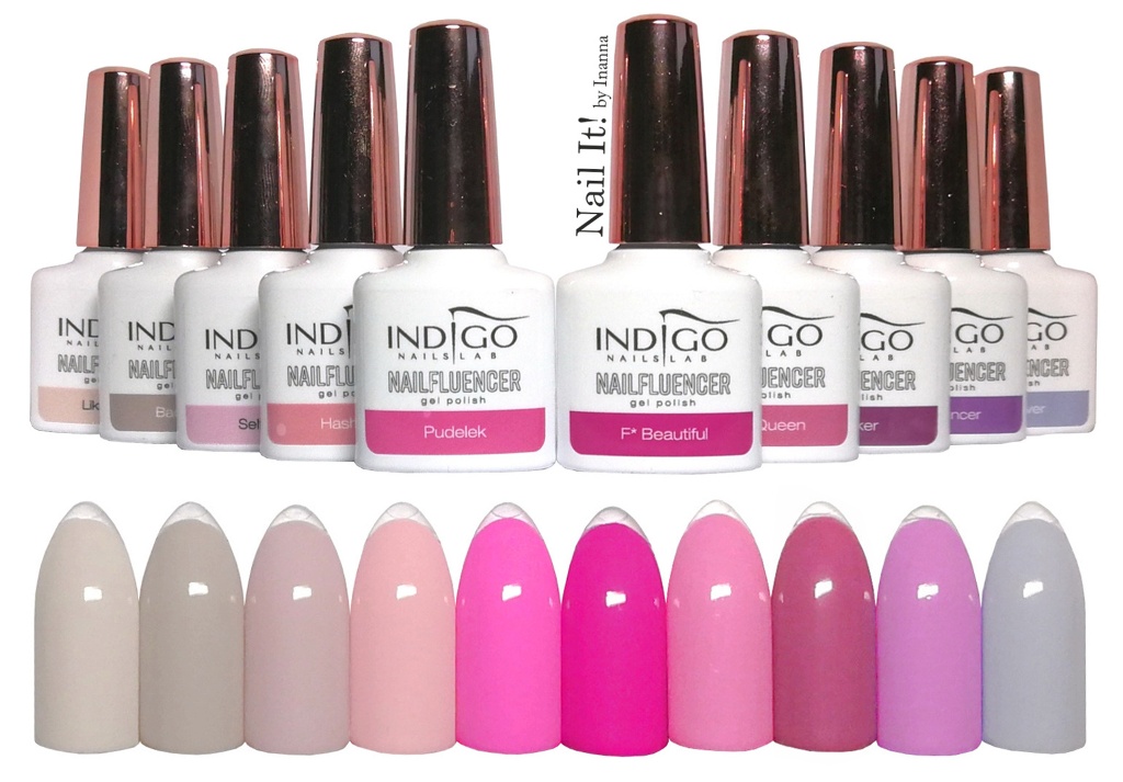 Indigo Nails Nailfluencer Collection swatches of all 10 colors NAIL