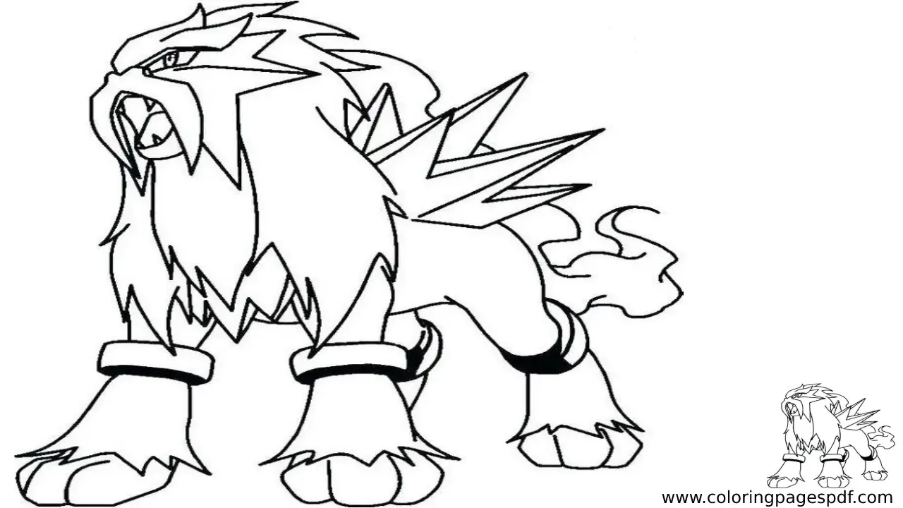 Coloring Page Of Entei