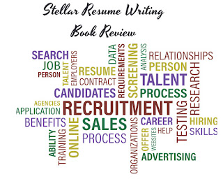 Collage of resume writing words