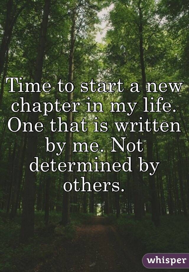 Starting a New Chapter