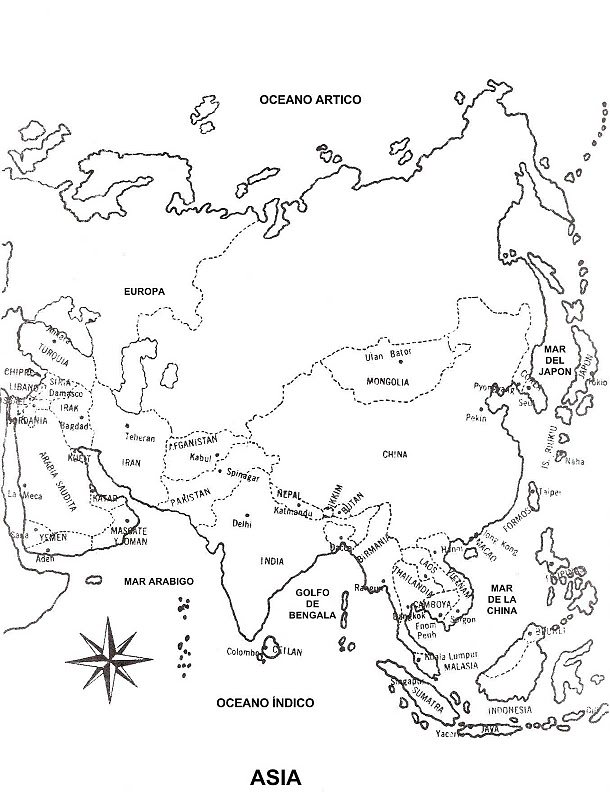 Mapa En Blanco De Asia