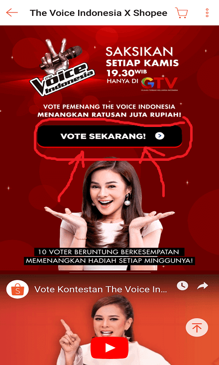Halaman Voting The Voice Indonesia di Shopee. Halaman Voting The Voice Indonesia di Shopee.