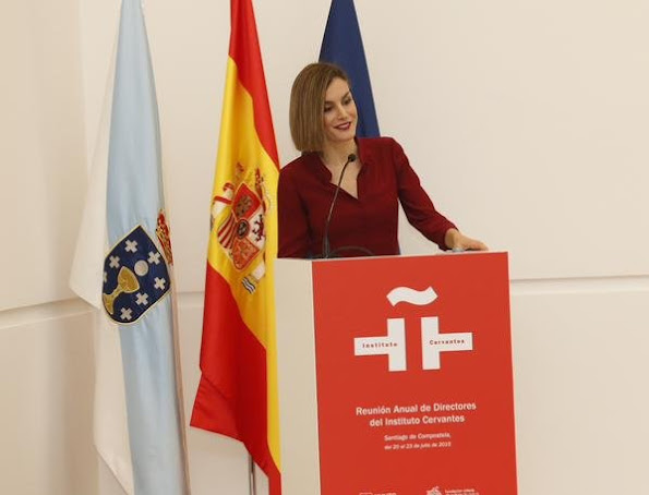 Queen Letizia of Spain attend the opening of the annual meeting of Cervantes Institute Directors
