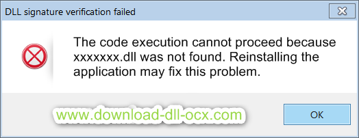 The code execution cannot proceed because xxxxxxx.dll was not found. Reinstalling the application may fix this problem.
