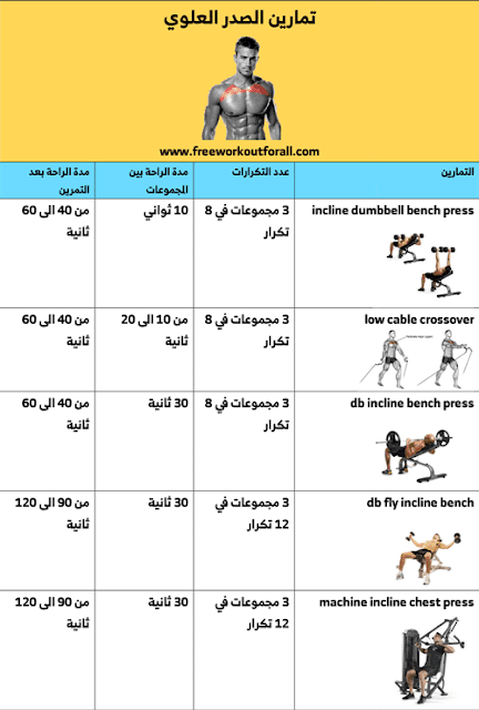 تمارين الصدر العلوي 