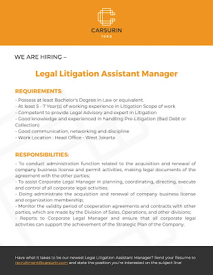 Lowongan Kerja - Job Vacancy : Carsurin Lowongan Kerja - Job Vacancy : Carsurin