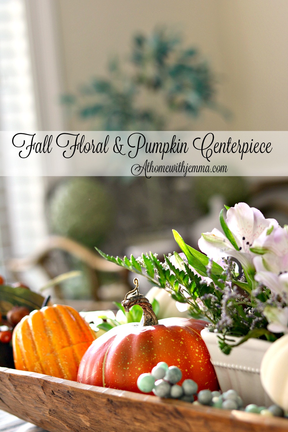 floral, fall, pumpkins, dough, bowl, styling, decorating, athomewithjemma.com