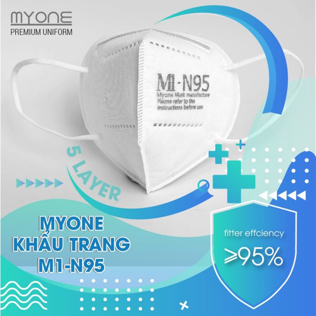 Khẩu trang N95 - Myone 5 lớp cao cấp chính hãng