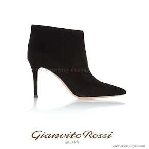 Crown Princess Mary Style Gianvito Rossi Suede ankle boots 