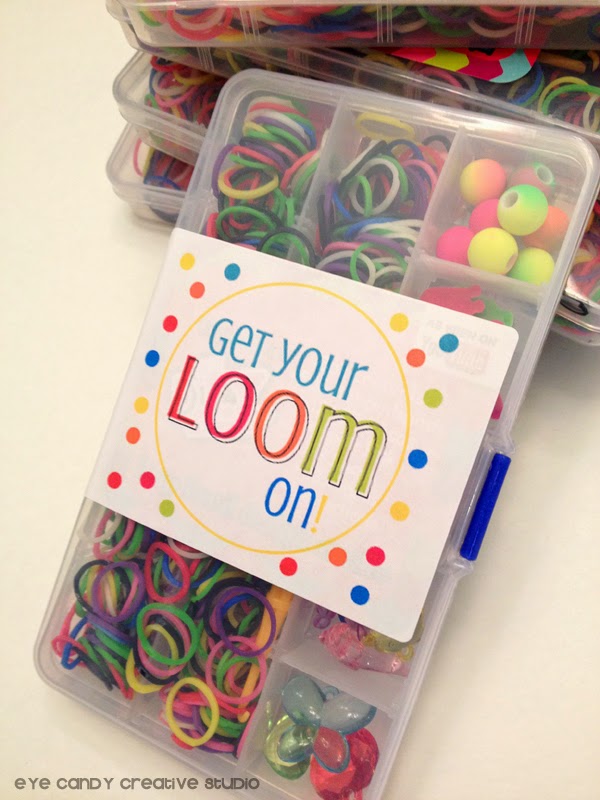 get your loom on, online labels, rainbow loom decor, rainbow party