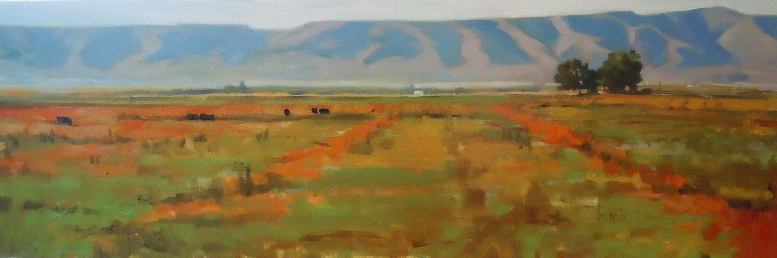 in plein air "Yakima Valley Farm" Eastern Washington oil painting by