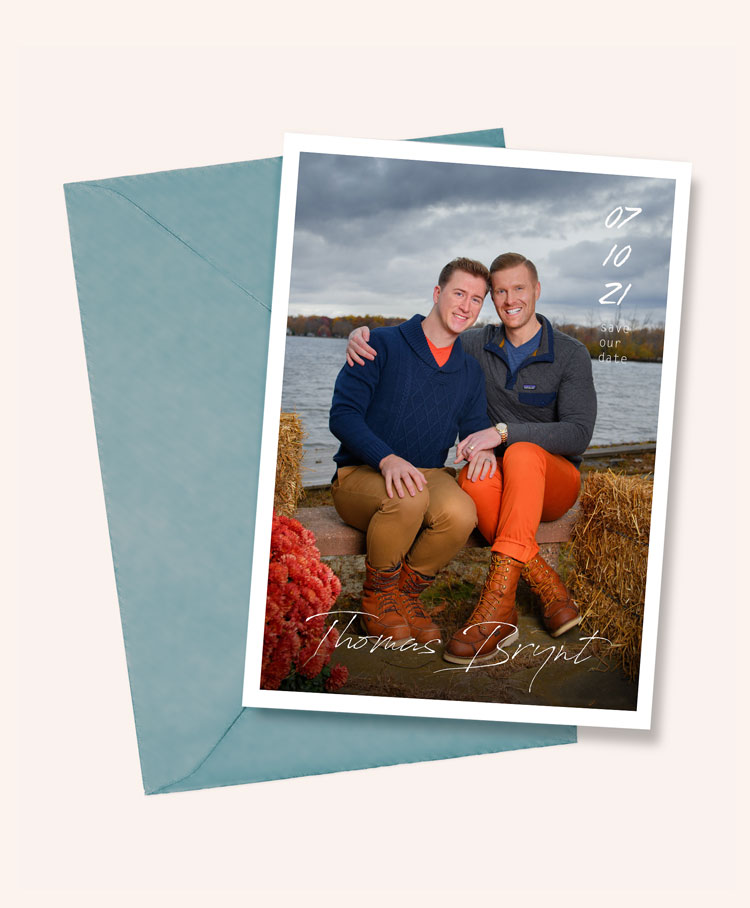 LGBTQ Wedding Announcement Cards and Family Portraits by SudeepStudio.com Ann Arbor Gay Wedding Photographer