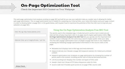 Ninjas on page optimization tool