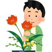 生花をする人のイラスト（男性）