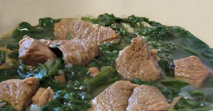 Spinach with Meat Stew Recipe | LEBANESE RECIPES