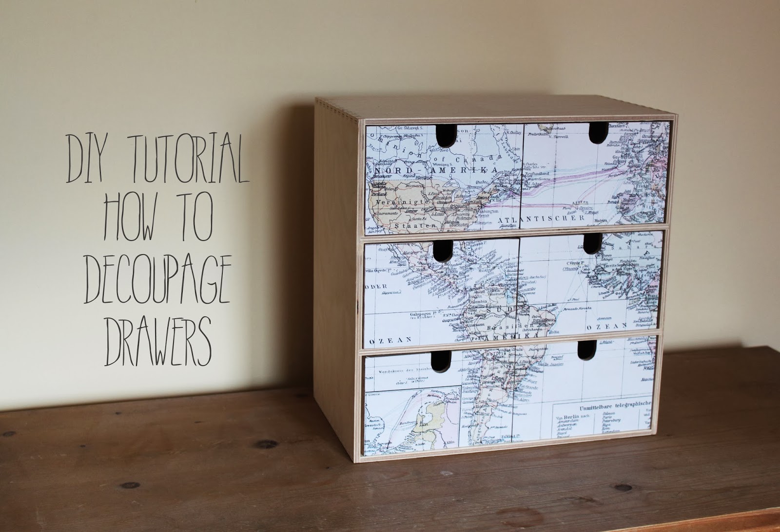 DIY Tutorial How To Decoupage Drawers Or Other Wooden Furniture