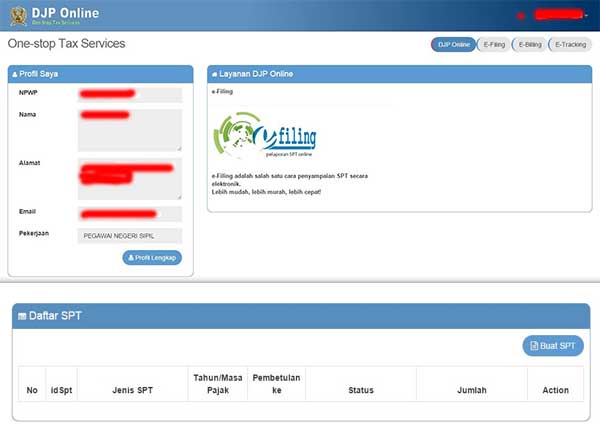 Pengisian SPT Tahunan PPh Orang Pribadi e-Filing DJP Online 2016