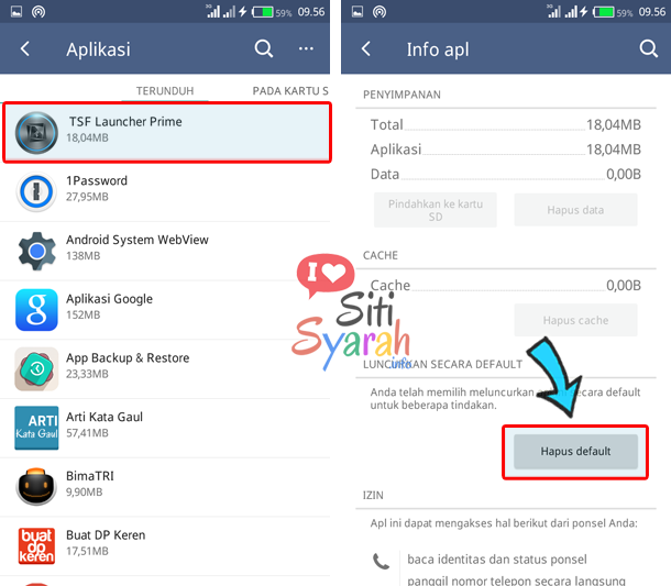 hapus default aplikasi android