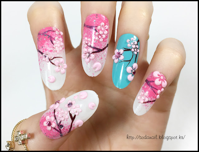 6. Cherry Blossom Gel Nail Design - wide 8