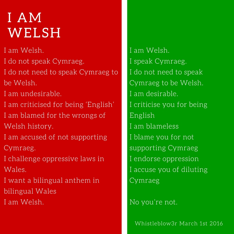 Alternative Wales I am Welsh No you're not
