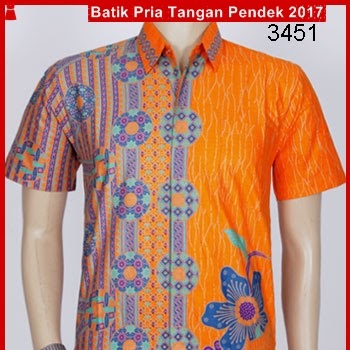ASK25 Baju Batik Soka Orange Tangan Pendek Bj7625K