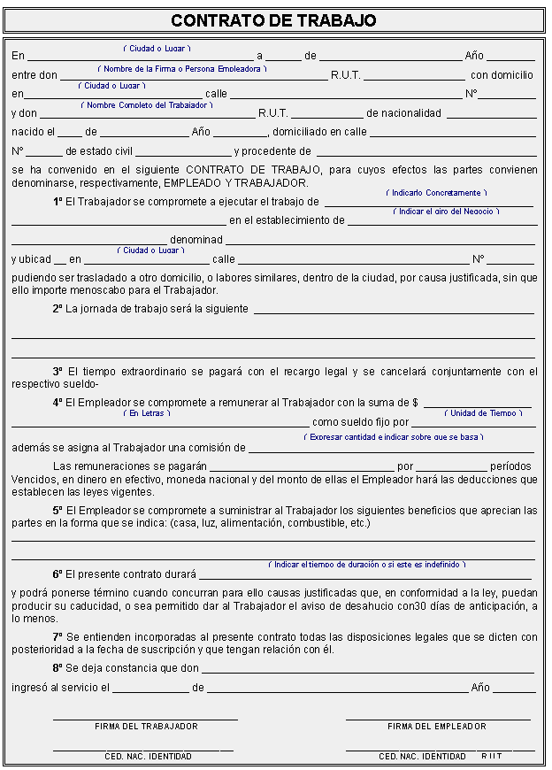 Terceros. técnicos.contables NLP contrato de trabajo
