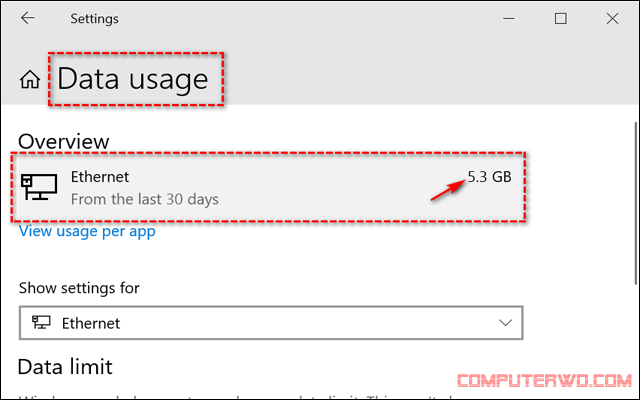 كيفية مراقبة إستهلاك باقة الإنترنت على الكمبيوتر 3