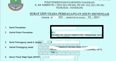 Apa Kepanjangan SIUP dan TDP ? Syarat Mengurus SIUP dan TDP dan Contoh