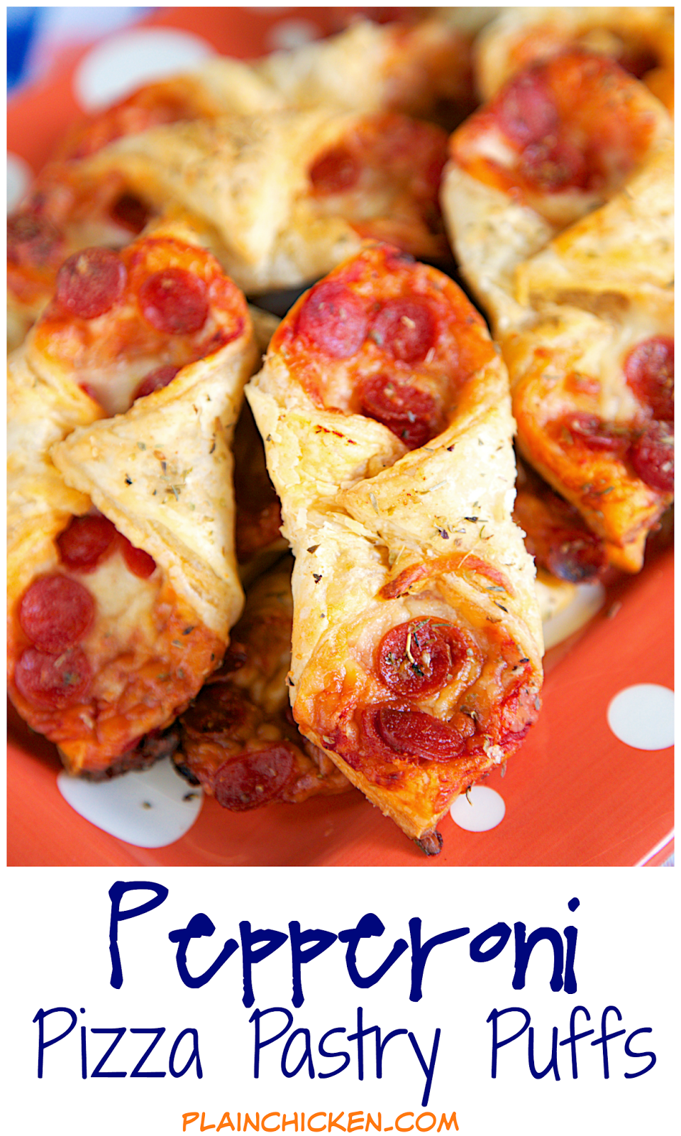 Pepperoni Pizza Pastry Puffs {Football Friday} Plain Chicken