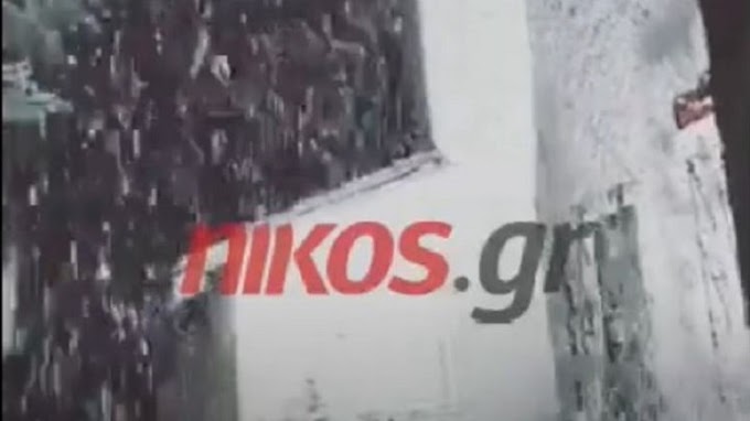 Σφοδρή χιονόπτωση στον Διόνυσο