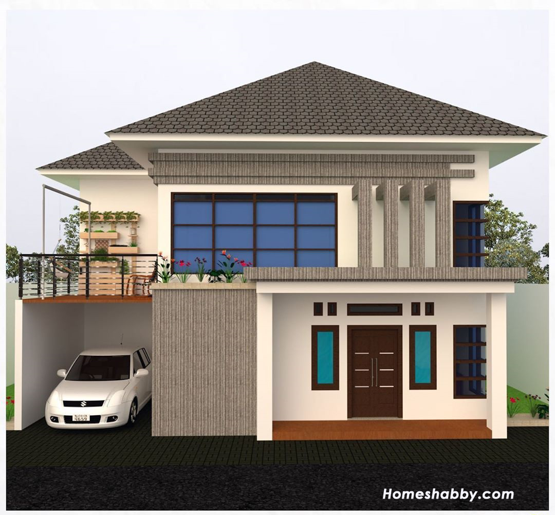 Desain Dan Denah Rumah 2 Lantai Ukuran 10 X 11 M Lengkap Dengan Balkon Cantik Cocok Untuk Keluarga Besar Homeshabby Com Design Home Plans Home Decorating And Interior Design