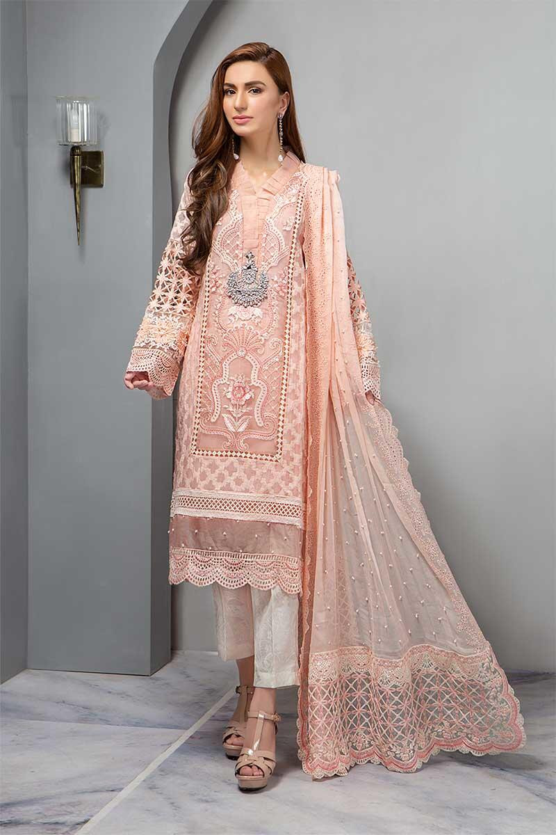 Maria Stitched Collection 2019 Suit Peachy Pink BDS-1602