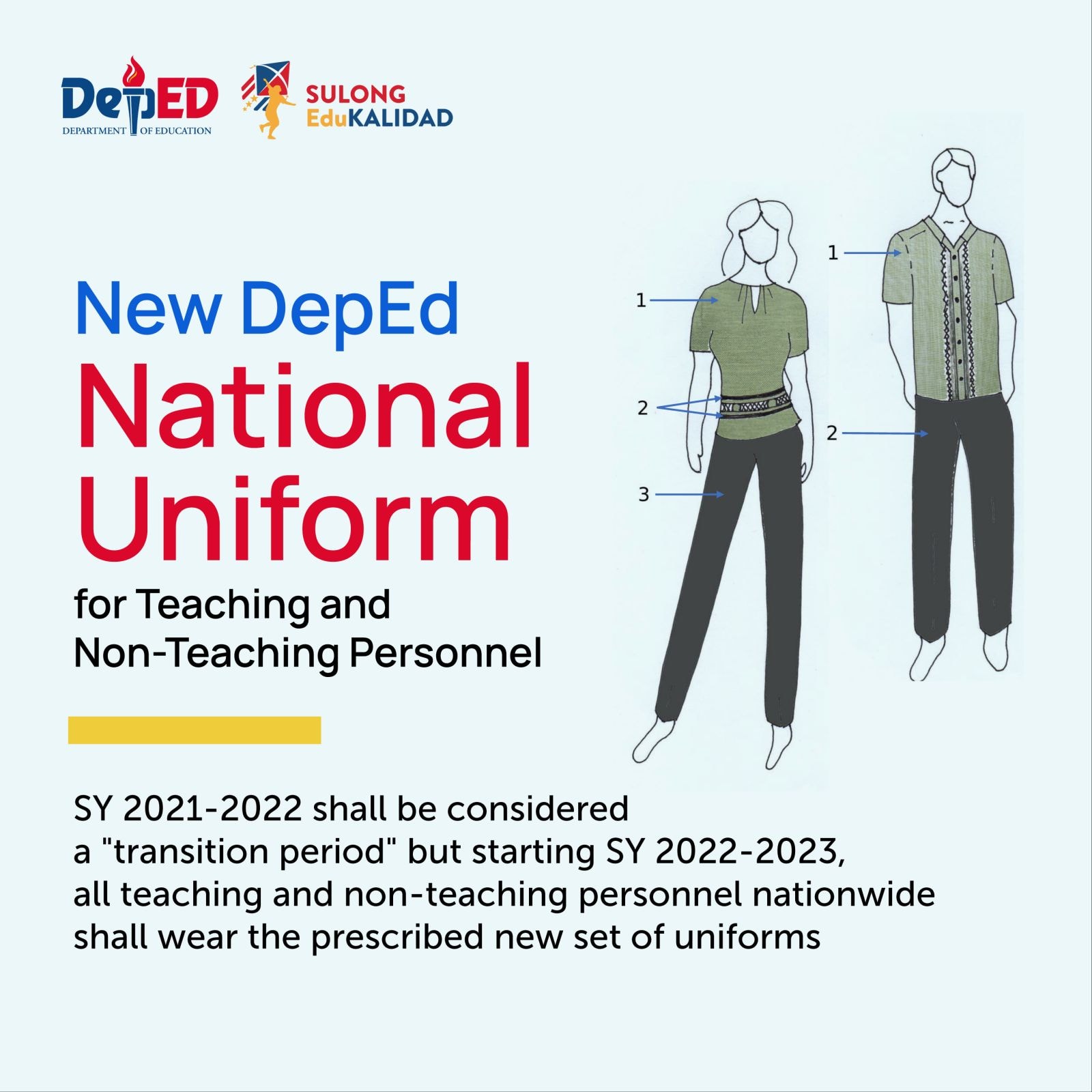 Design of new DepEd National Uniform of teaching and nonteaching Design of new DepEd National Uniform of teaching and nonteaching
